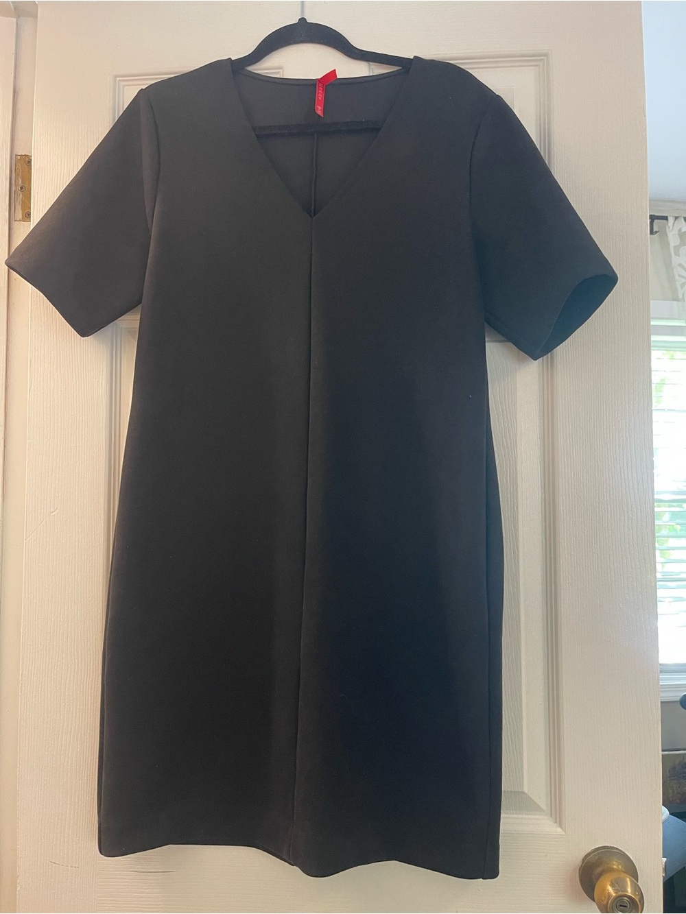 SPANX Black V-Neck Short Sleeve Shift Dress Large